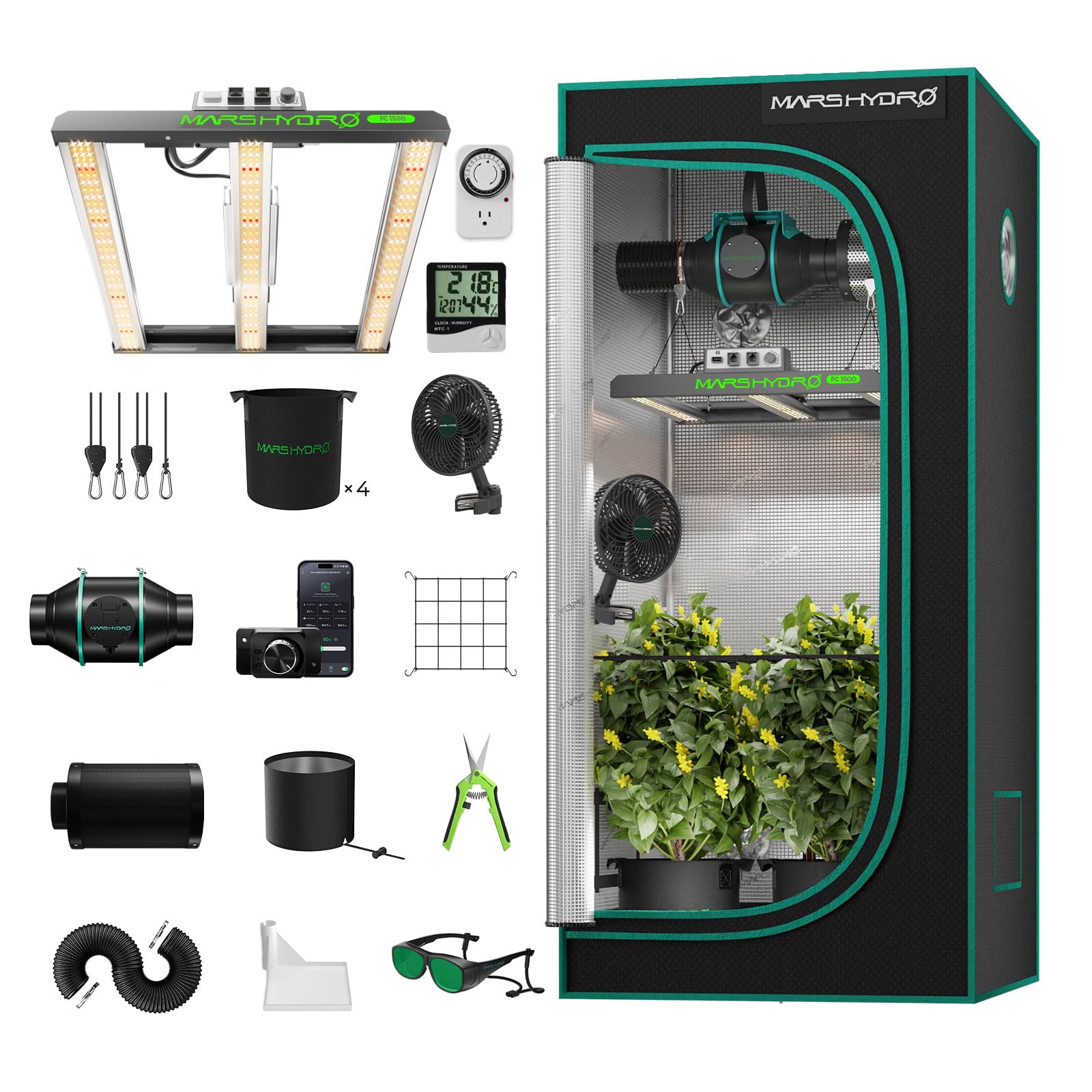 その他 MARS   HIDRO 2.3'x2.3' Grow Tent | 28''x28''x64''/70x70x160cm | Mars Hydro